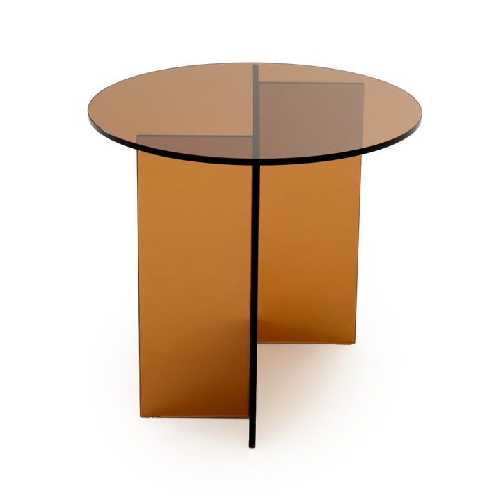 Eirata Glass End Table Light Brown