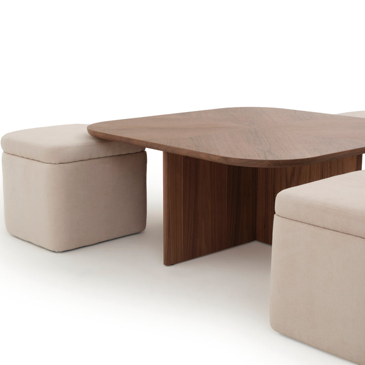 Norna Coffee Table with Storage Dark Brown