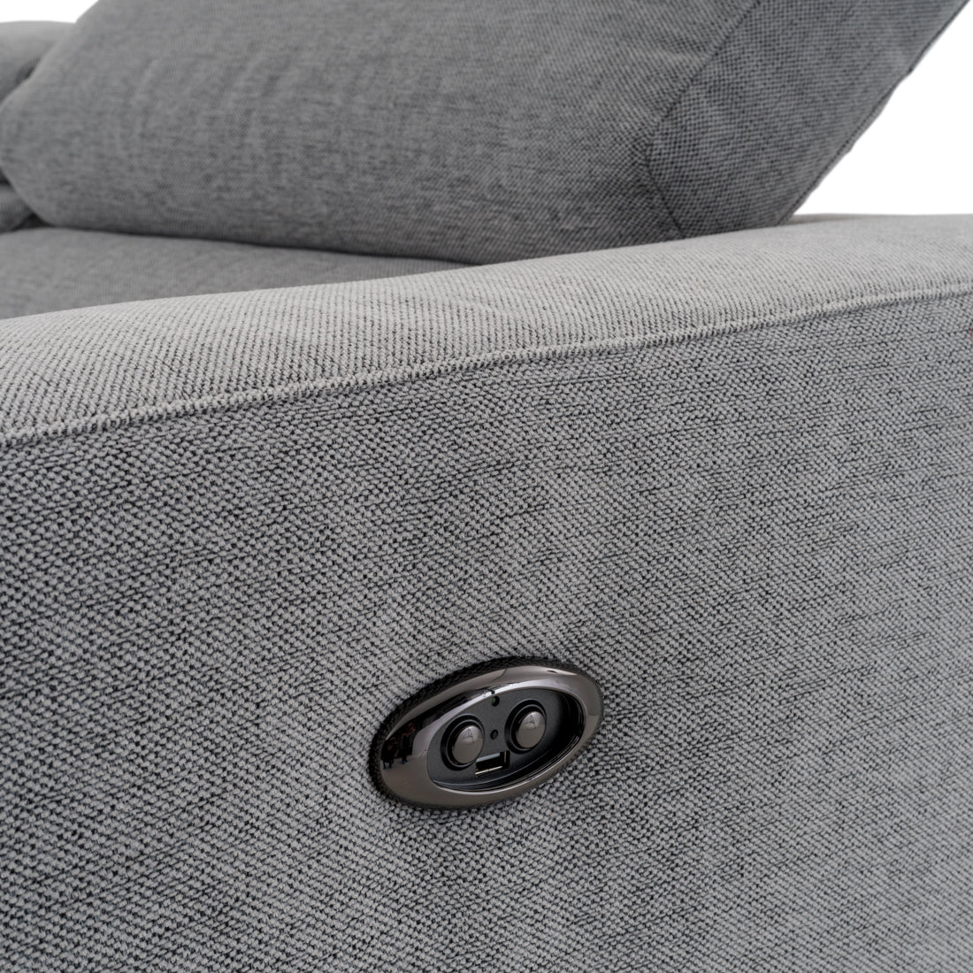 Emilia Reclining Sectional Sofa Light Grey