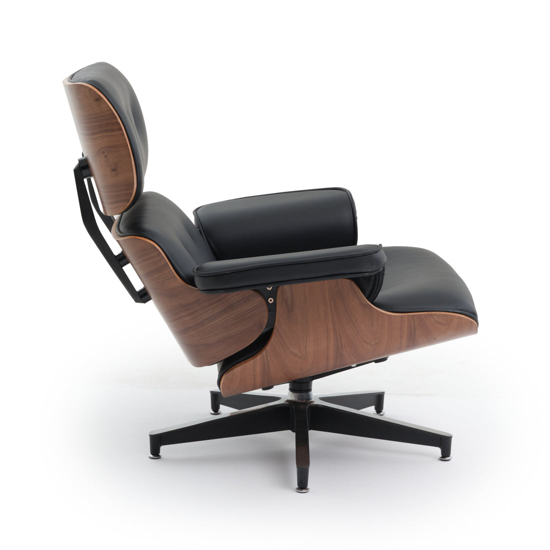 Norena Accent Chair with Ottoman Black