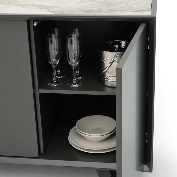 Wimzy Wood Sideboard Dark Grey