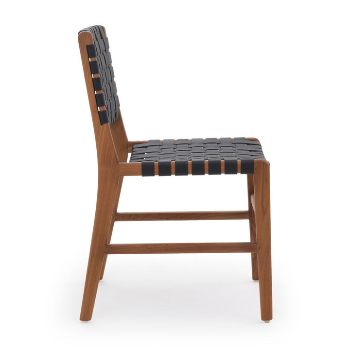 Santina Leather Chair Black