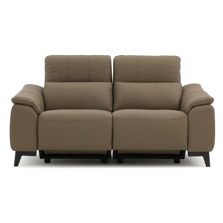 Nicola Leather Reclining Loveseat Taupe