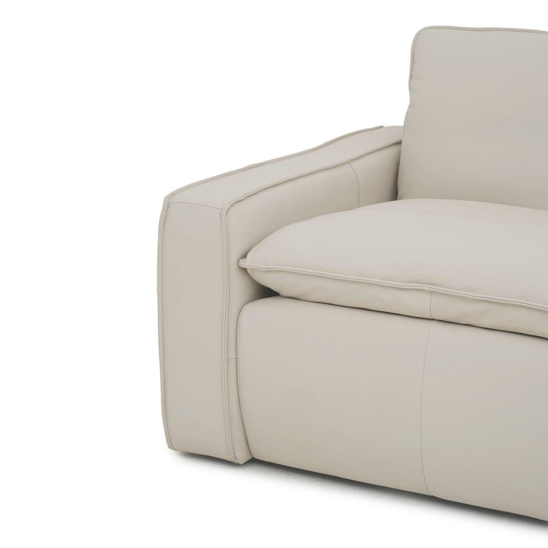 Nadyna Leather Modular Loveseat Beige