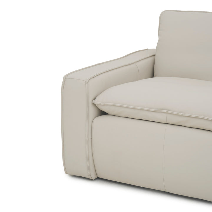Nadyna Leather Modular Loveseat Beige