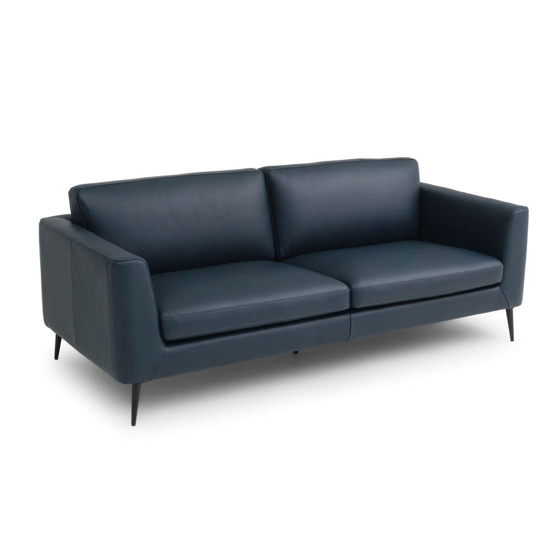 Ermilo Leather Sofa Dark Blue
