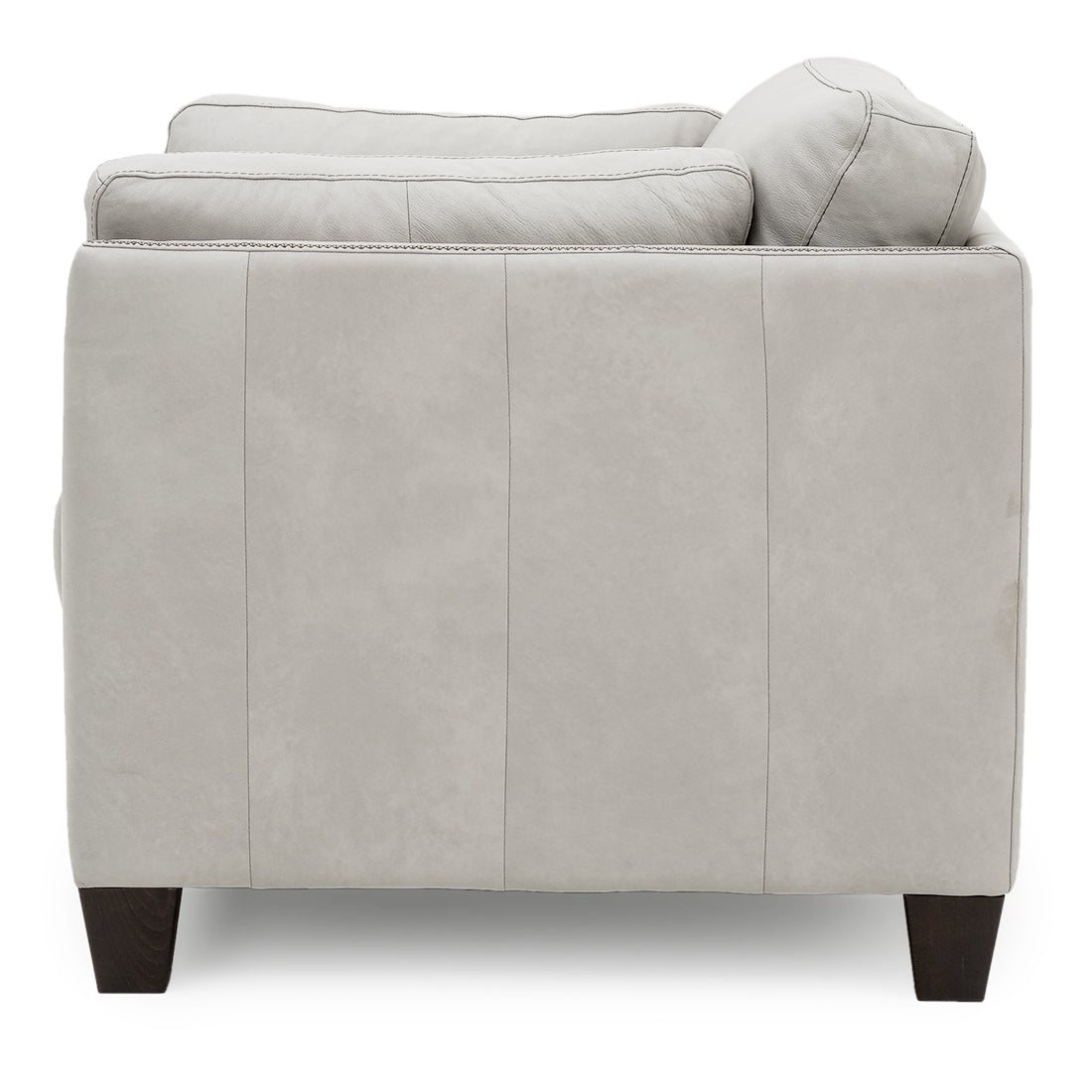 Neal Leather Loveseat Light Grey