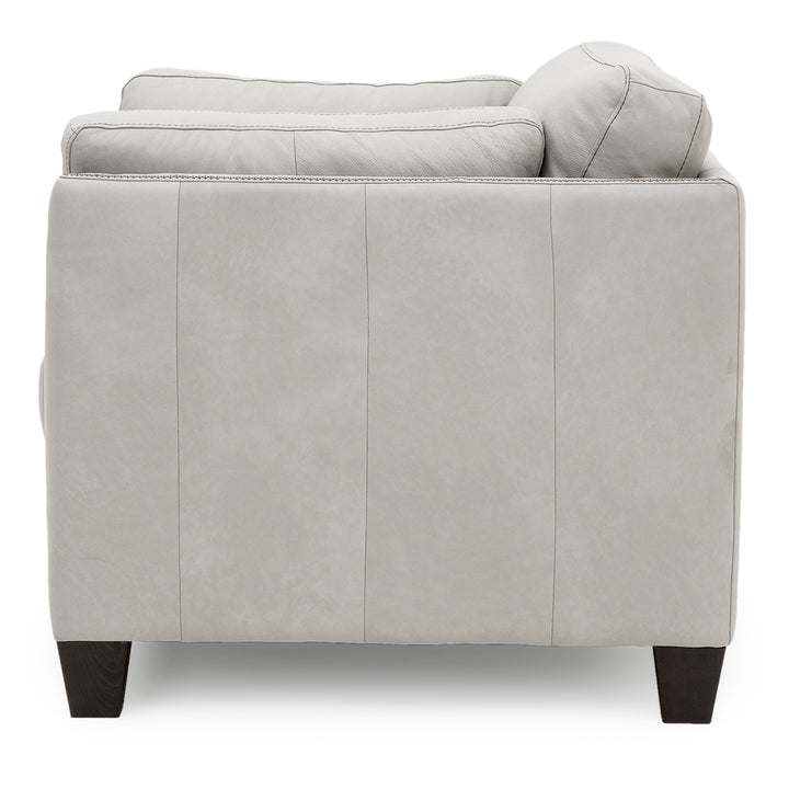Neal Leather Loveseat Light Grey