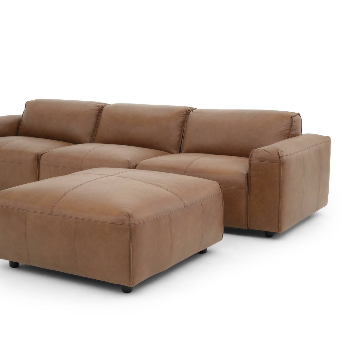 Nessa Leather Modular Set Dark Brown