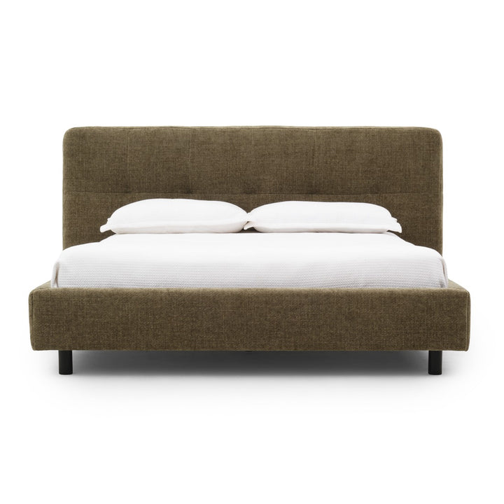 Esmarie Fabric King Bed Dark Green