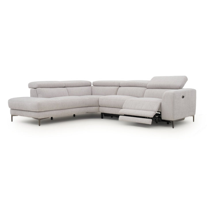 Emilia Reclining Sectional Sofa Light Grey
