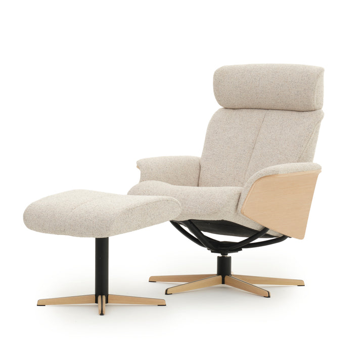Nakatosa Reclining Chair with Ottoman Beige