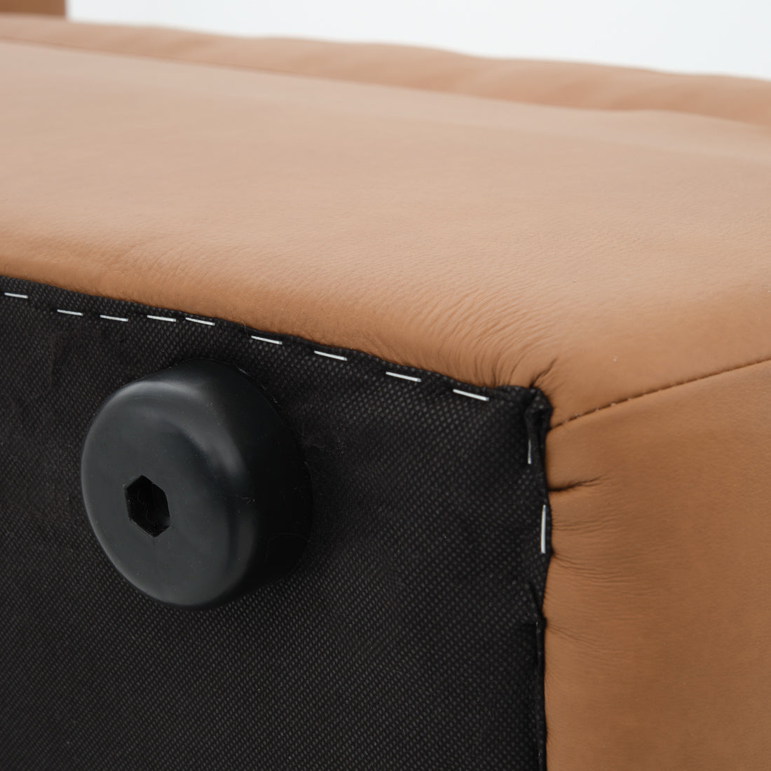 Nigella Leather Sectional Sofa Cognac