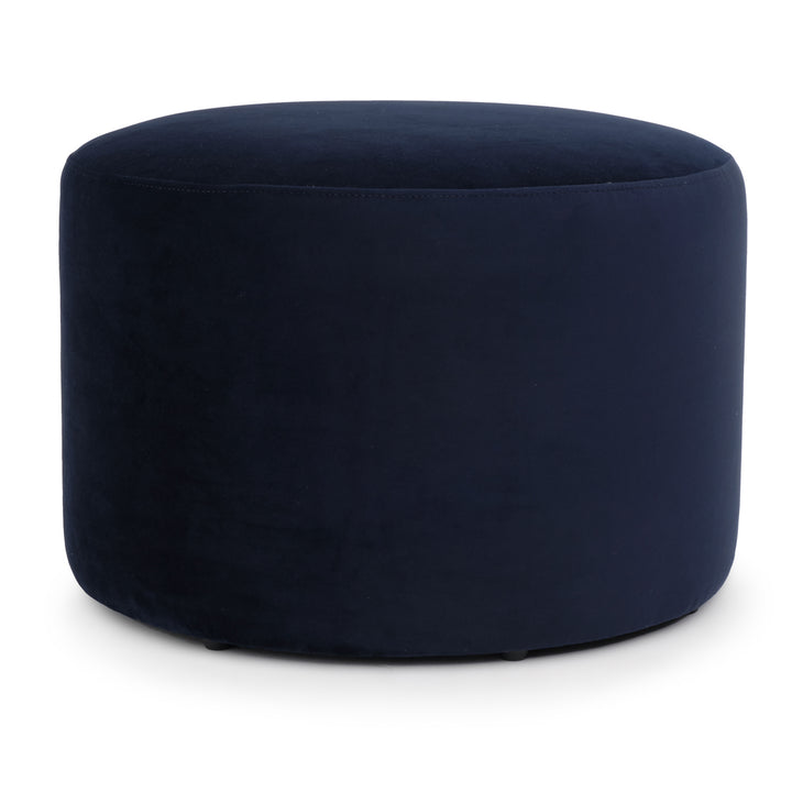 Wyle Fabric Ottoman Dark Blue
