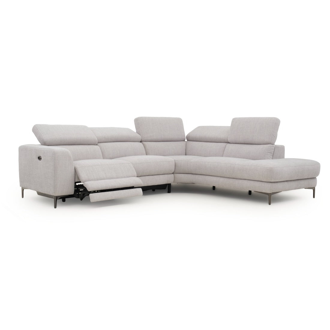 Emilia Reclining Sectional Sofa Light Grey