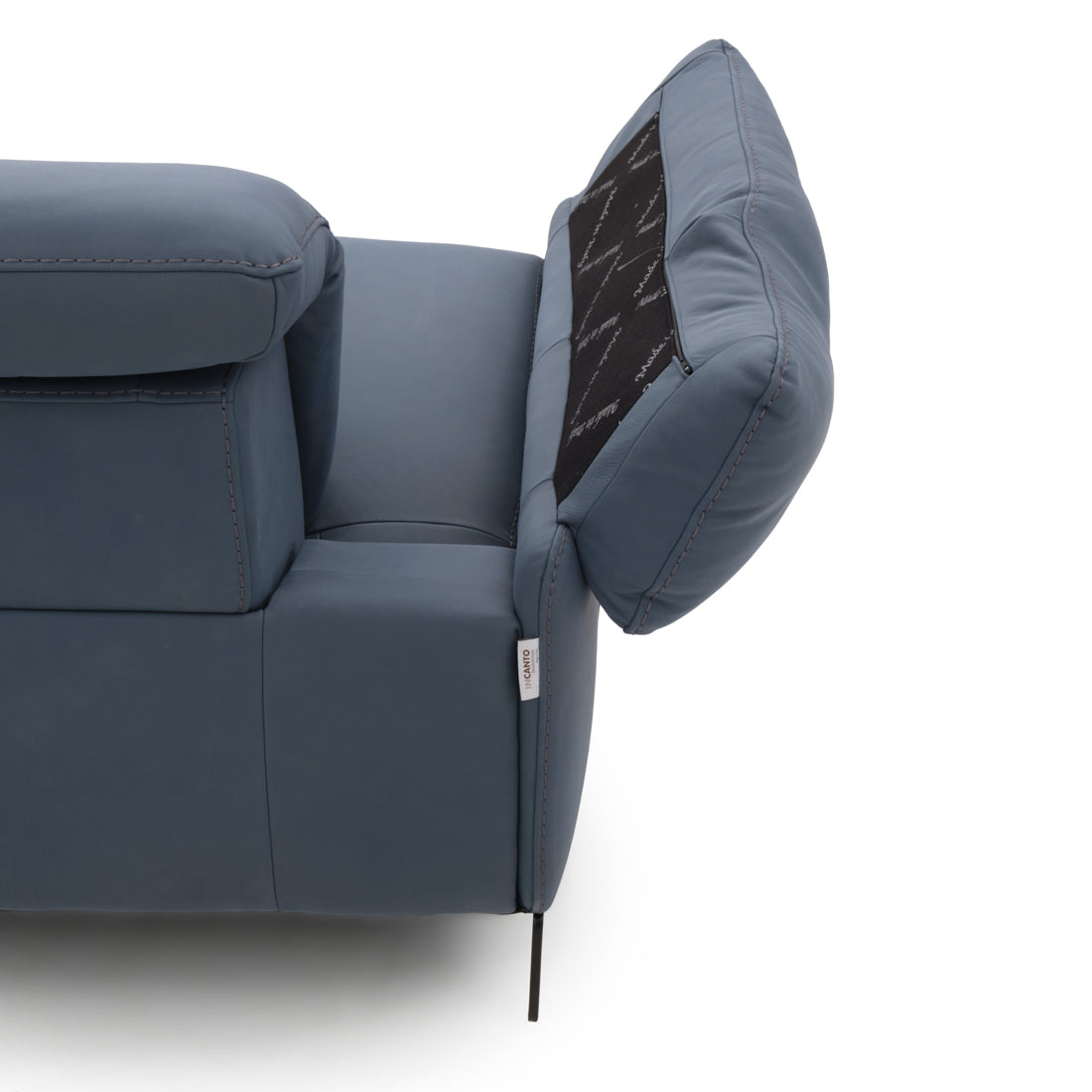 Wakely Leather Sectional Sofa Dark Blue
