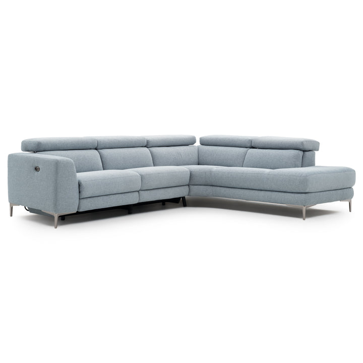 Emilia Reclining Sectional Sofa Light Blue