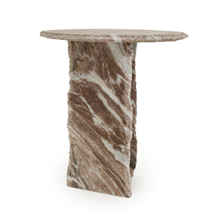 Eshma Marble Accent Table Dark Brown