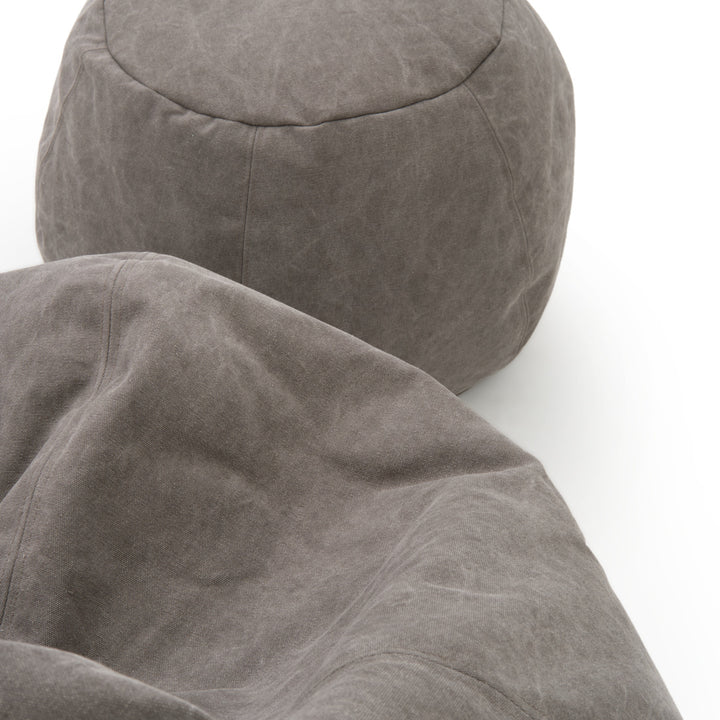 Eloka Bean Bag with Ottoman Light Grey
