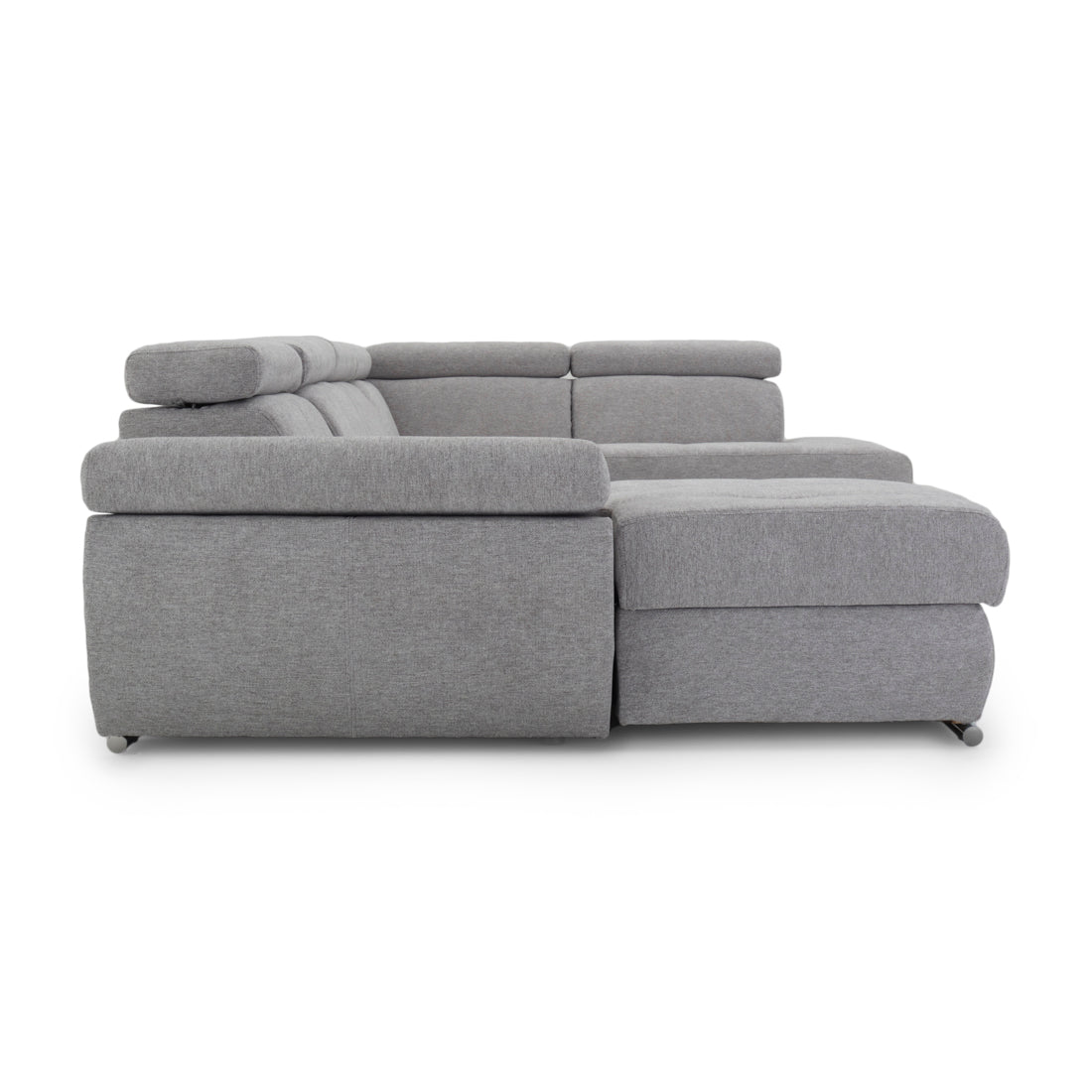 Wicek Fabric Sectional Sofa-Bed Light Grey