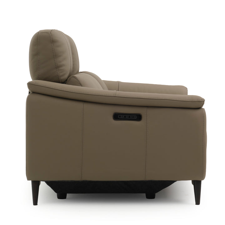 Nicola Leather Reclining Loveseat Taupe