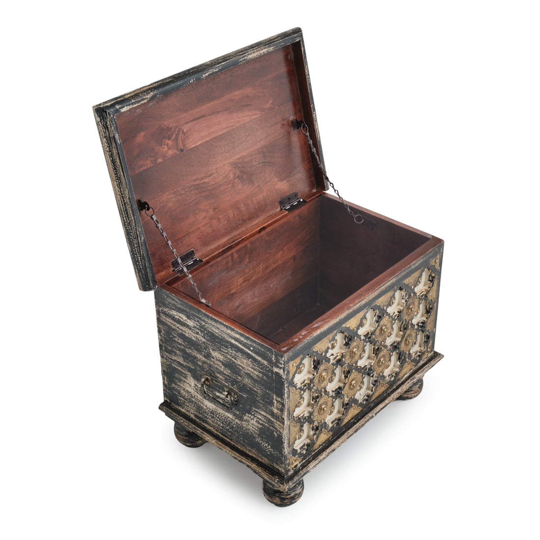 Navya Wood Accent Table Dark Grey