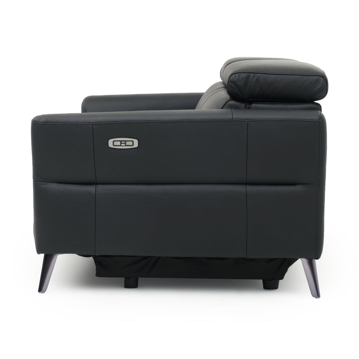 Westlyn Leather Reclining Sofa Black
