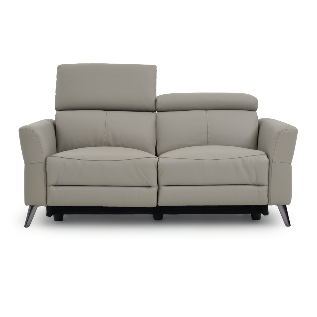Westlyn Leather Reclining Sofa Light Grey