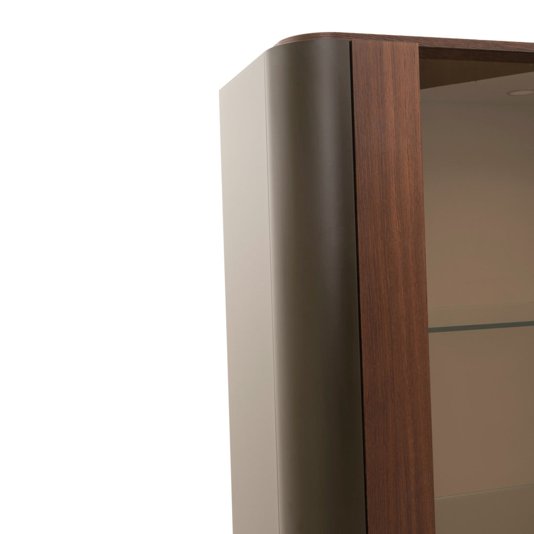 Wadena Glass Curio Dark Brown
