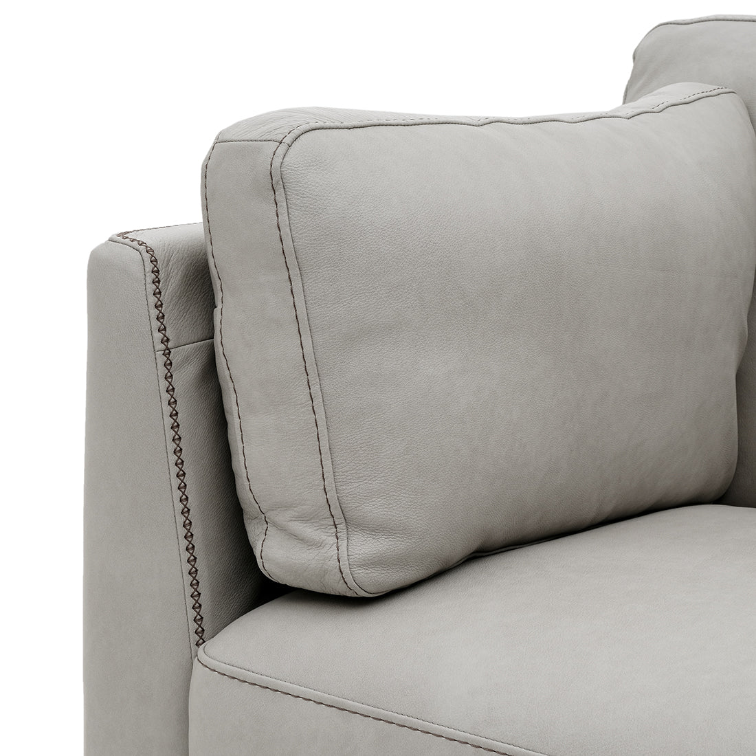 Neal Leather Loveseat Light Grey