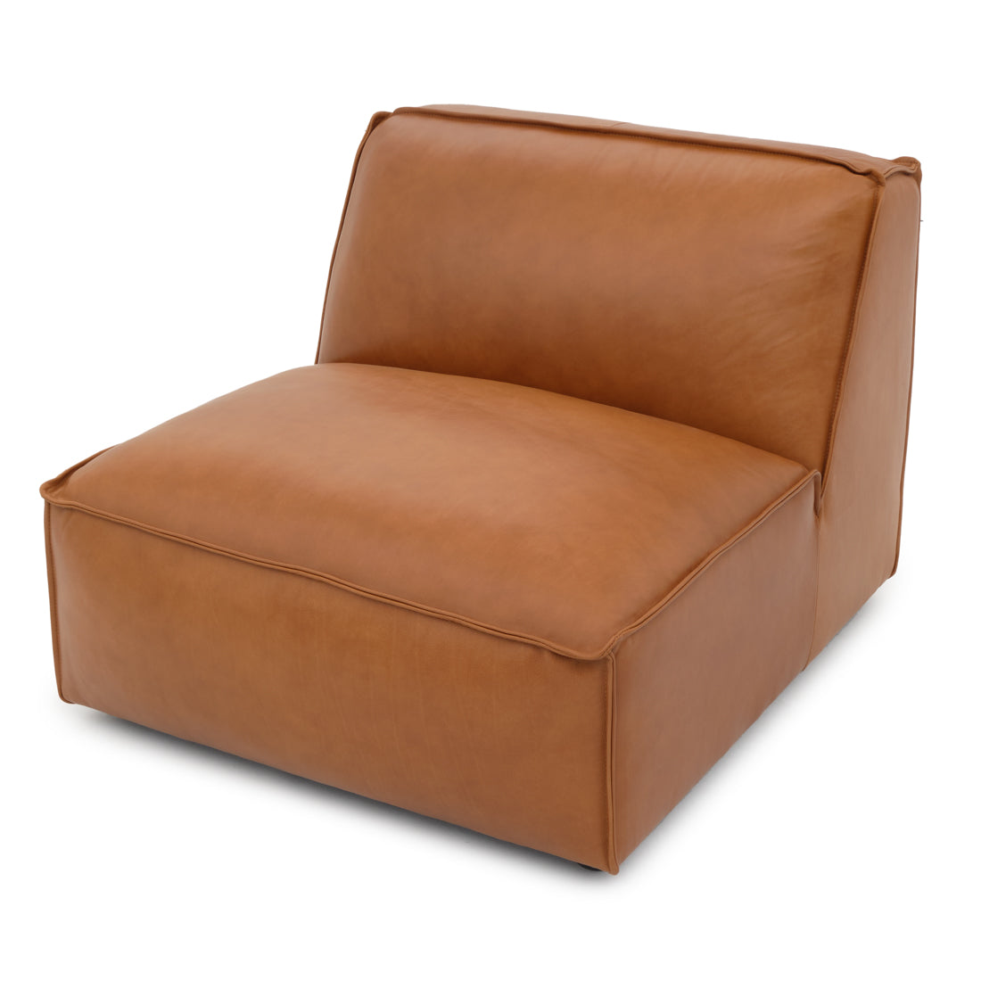 Nook Modular Armless Chair Cognac
