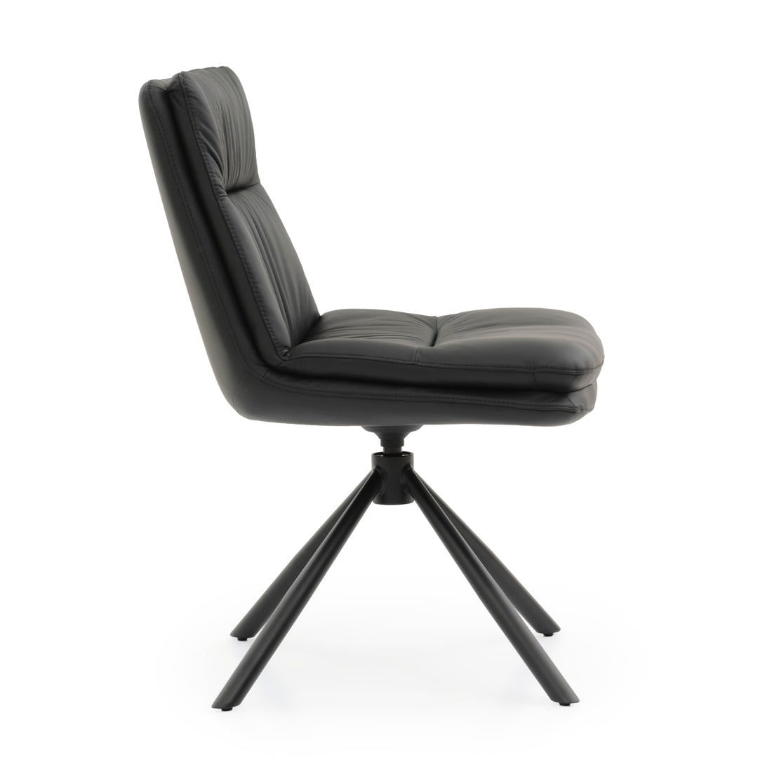 Everlee Leather Chair Black