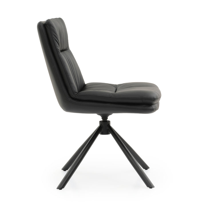 Everlee Leather Chair Black