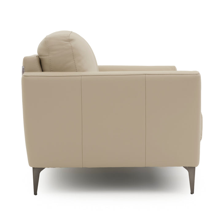 Elbertina Leather Loveseat Beige