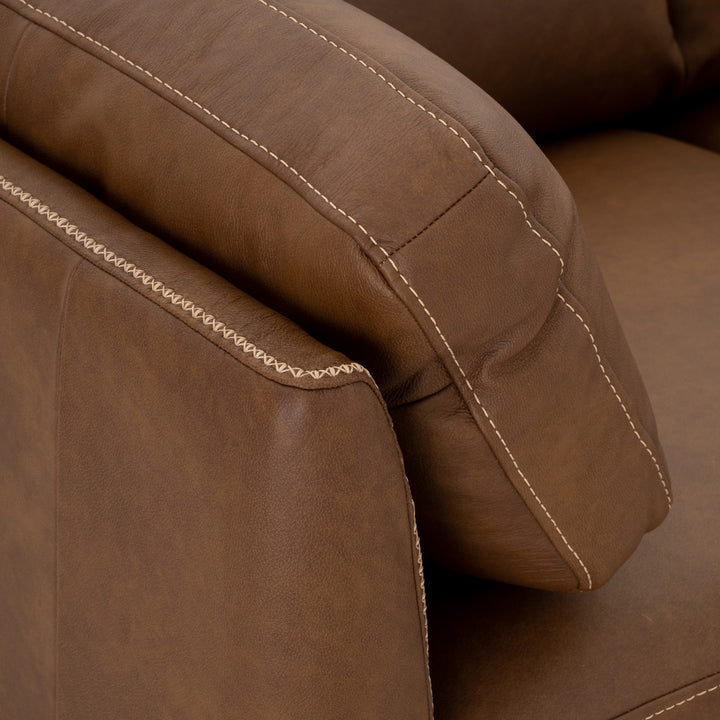 Neal Leather Sectional Sofa Cognac