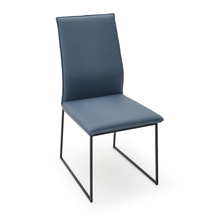Wara Leather Chair Dark Blue