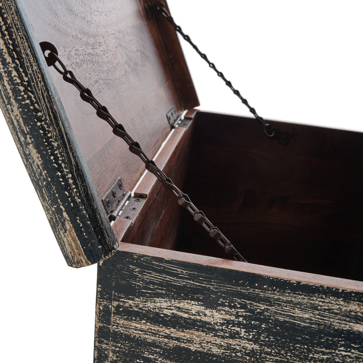 Navya Wood Accent Table Dark Grey