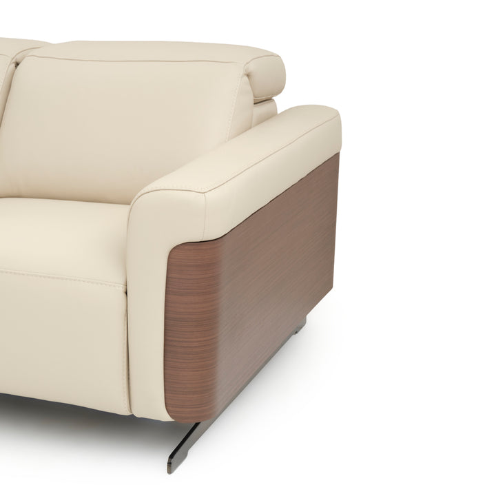 Walida Leather Reclining Loveseat Beige