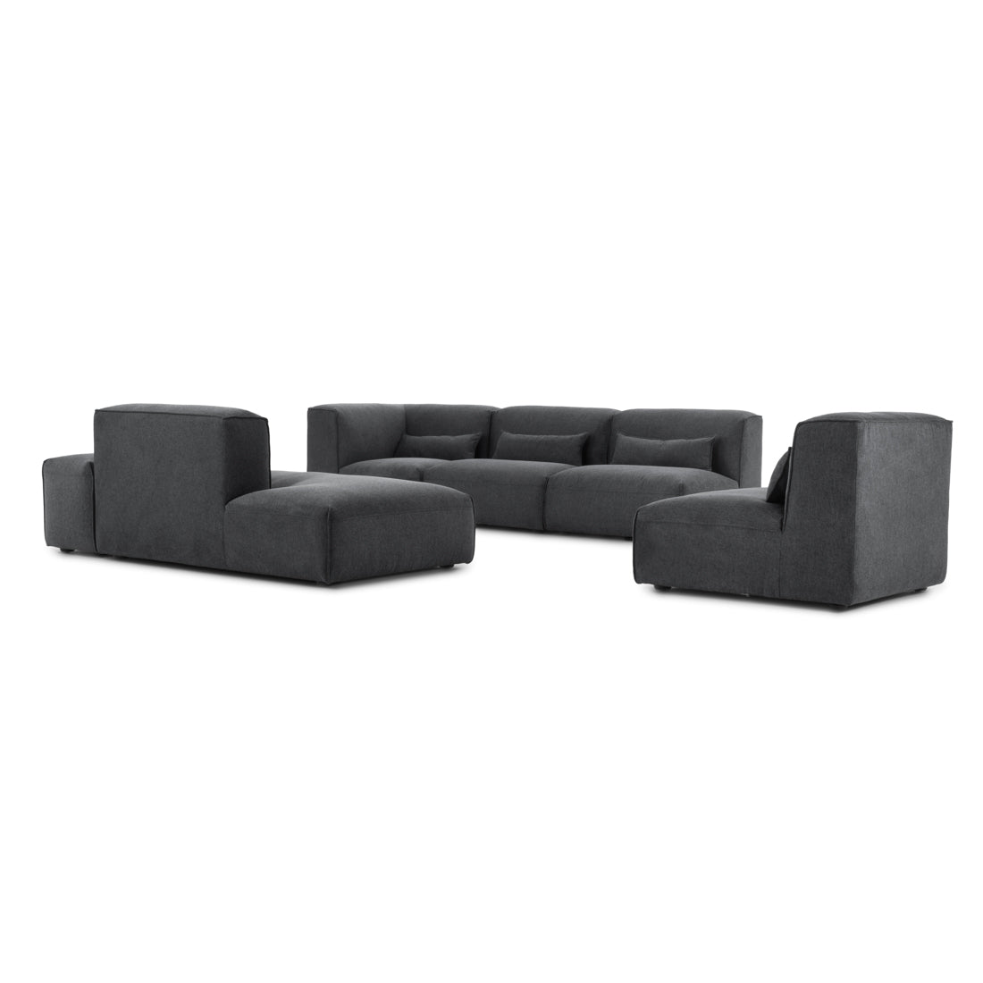 Ellemia Fabric Modular Set Dark Grey