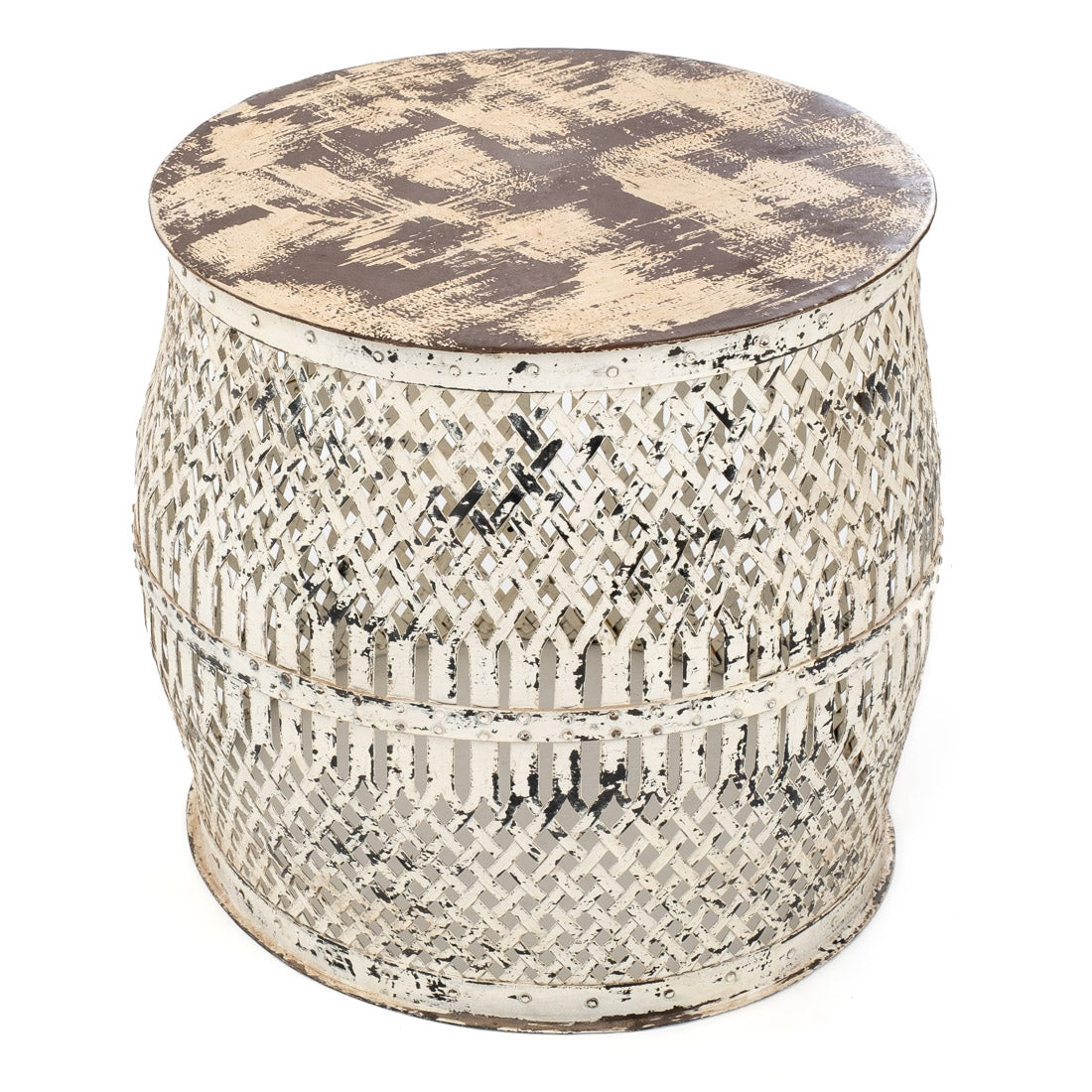 Indira Metal Accent Table Off White