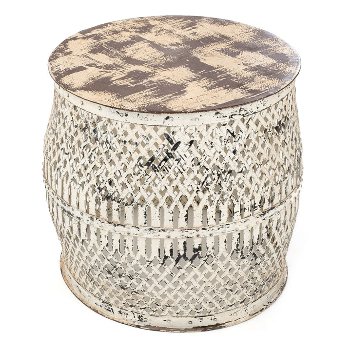 Indira Metal Accent Table Off White