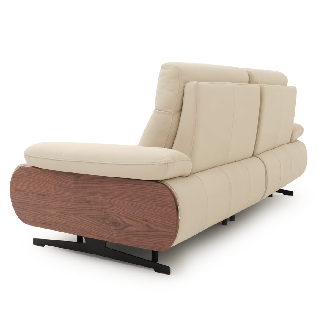 Ellery Leather Reclining Sofa Beige
