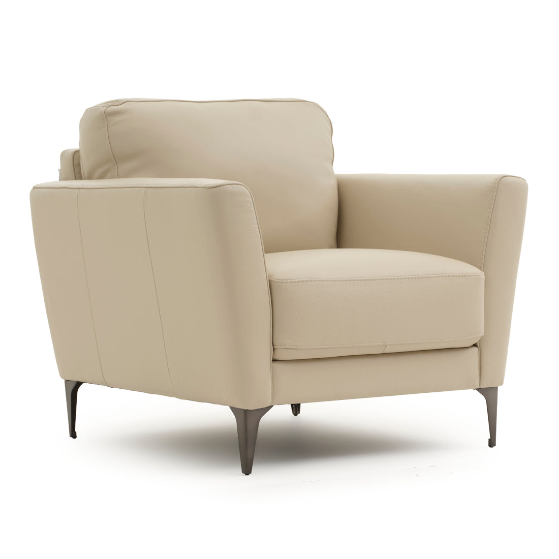 Elbertina Leather Accent Chair Beige