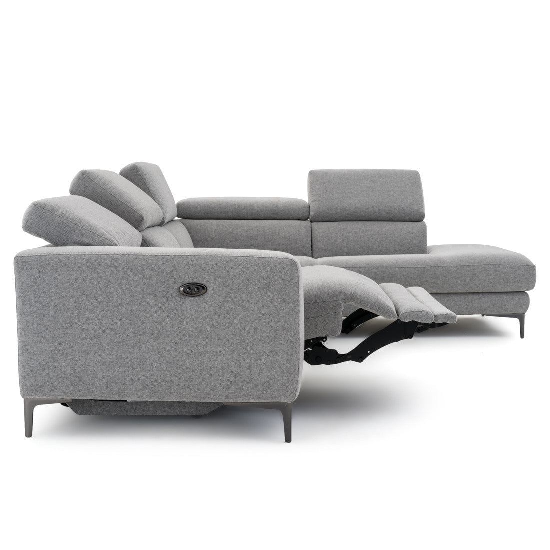 Emilia Reclining Sectional Sofa Light Grey