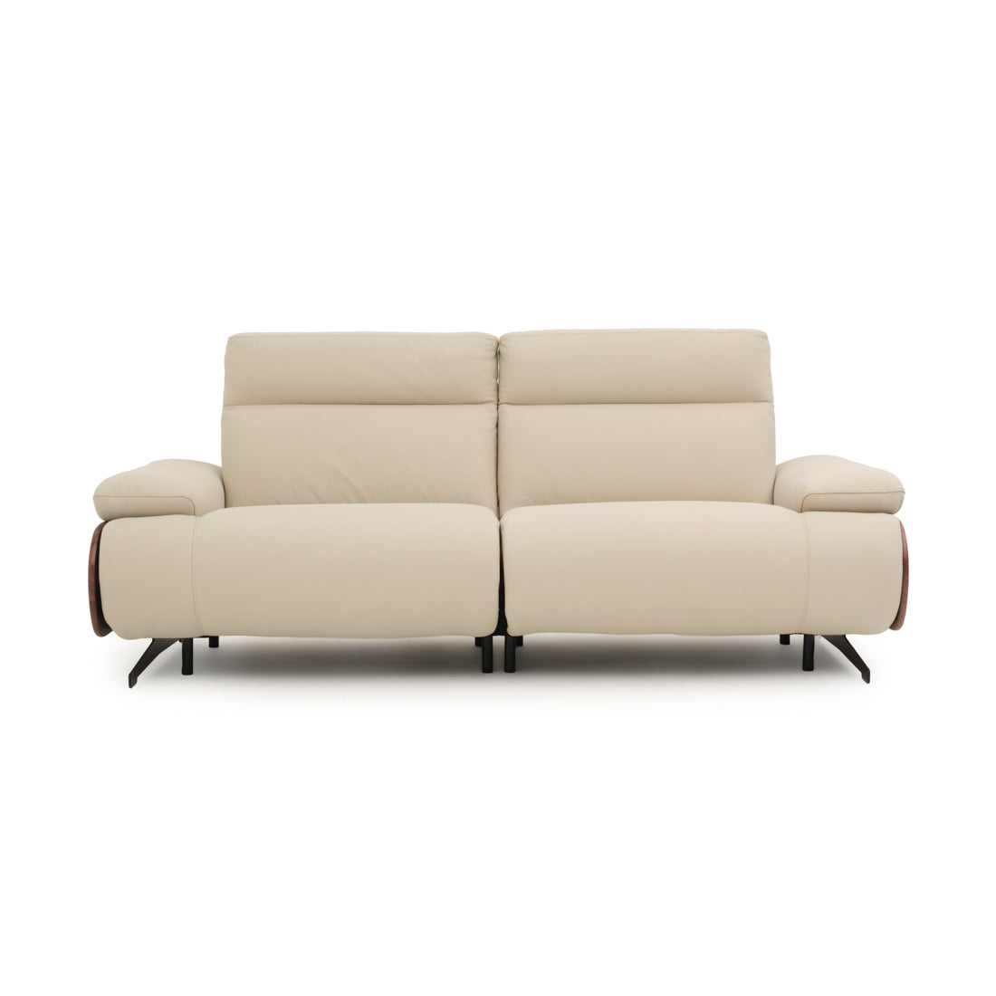Ellery Leather Reclining Sofa Beige