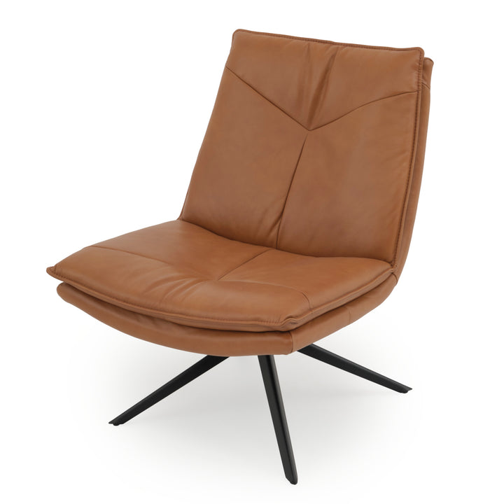 Nakoa Swivel Accent Chair Cognac