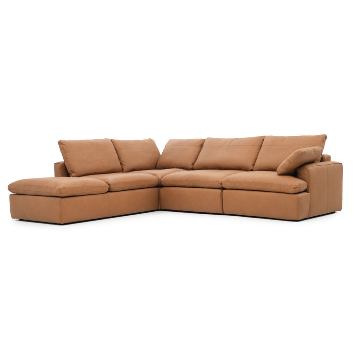 Nigella Leather Sectional Sofa Cognac