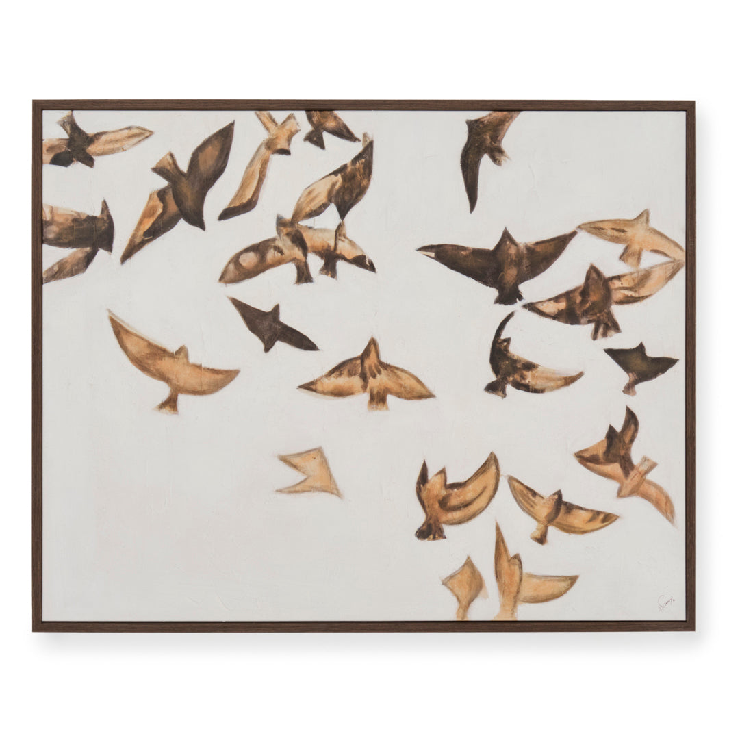 Nightingale Painting on Canvas Light Brown