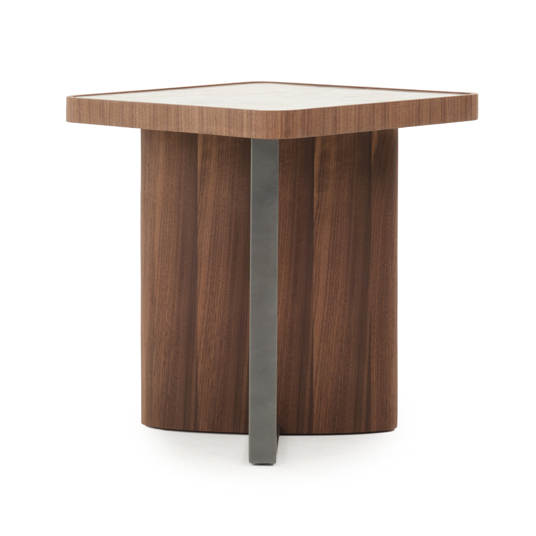 Evana Ceramic End Table Dark Brown