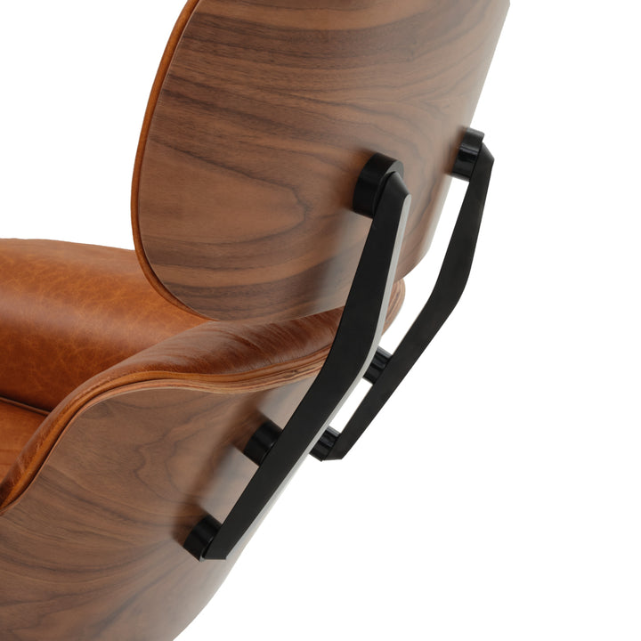 Norena Accent Chair with Ottoman Cognac